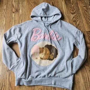 Barbie Hoodie Girls Size Small Gray Pink Sweatshirt With Pockets Diverse Women‎